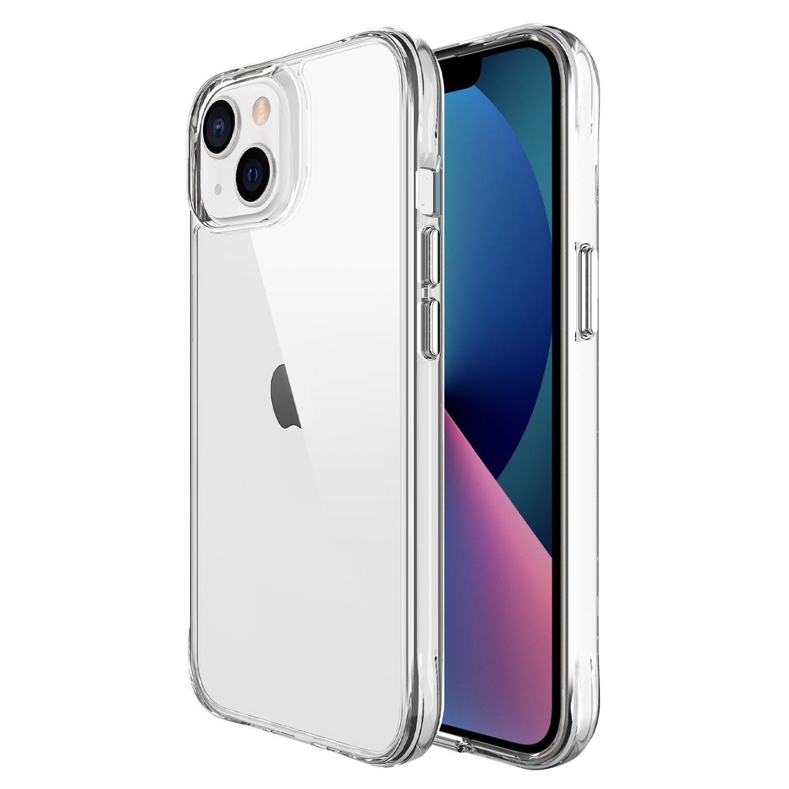 For iPhone 13 6.1 inch Case Anti-fall PC+TPU Phone Back Cover with Electroplating Button For iPhone 13 6.1 inch Case Anti-fall PC+TPU Phone Back Cover with Electroplating Button
